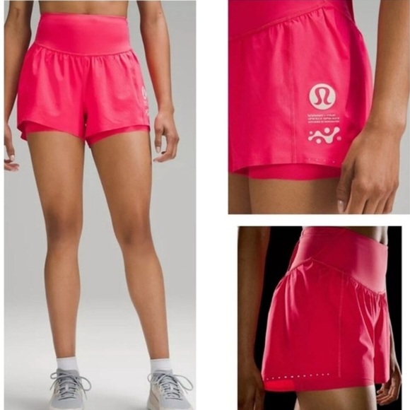 Lululemon Nulux 4” Road To Trail High Rise Shorts Size 2 Lipgloss Athletic Gym - Picture 1 of 6